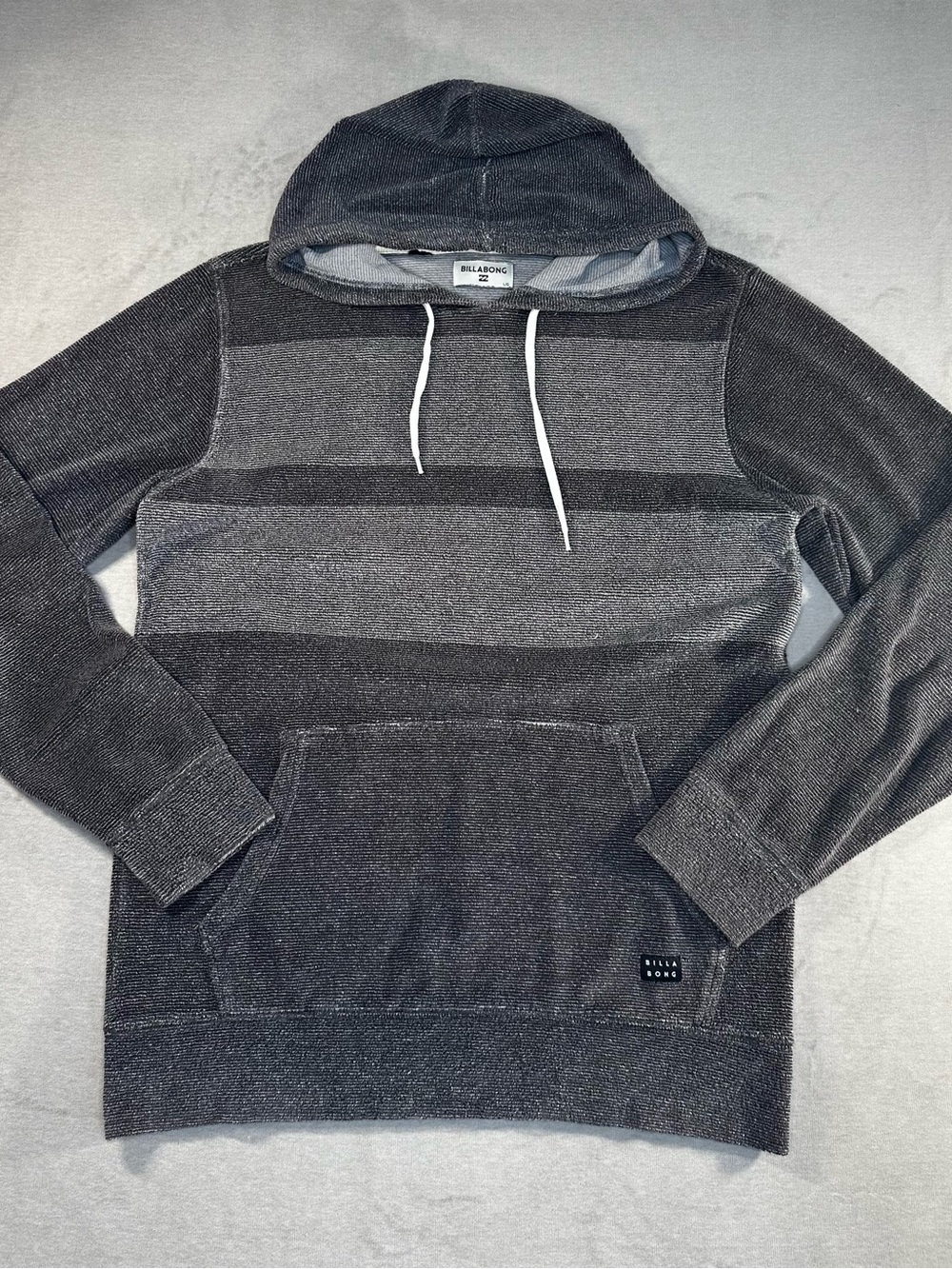 Billabong Men's Charcoal & Light Gray Striped Hoodie